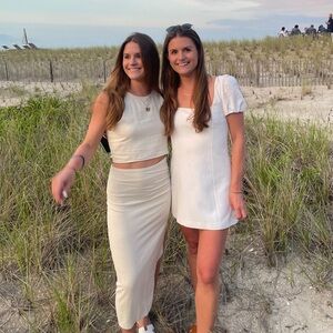 MIOU MUSE Linen Blend Skirt and Top (selling as a set!!)